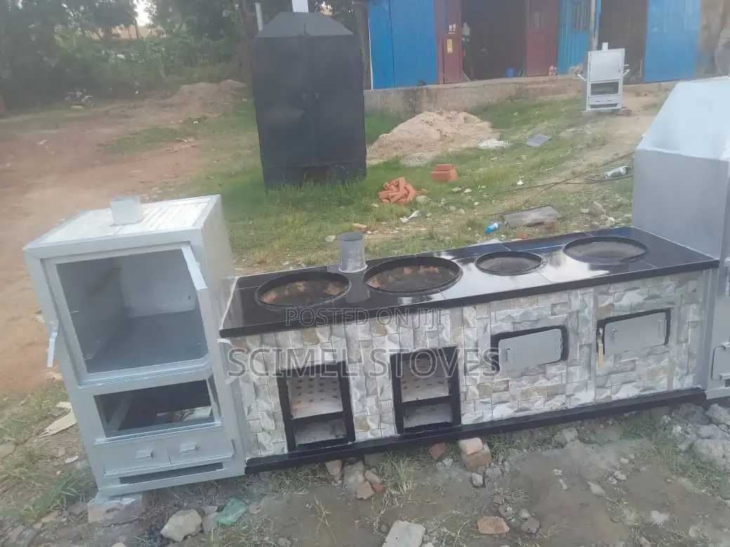 Double Firewood and Charcoal Burner With an Oven and BBQ