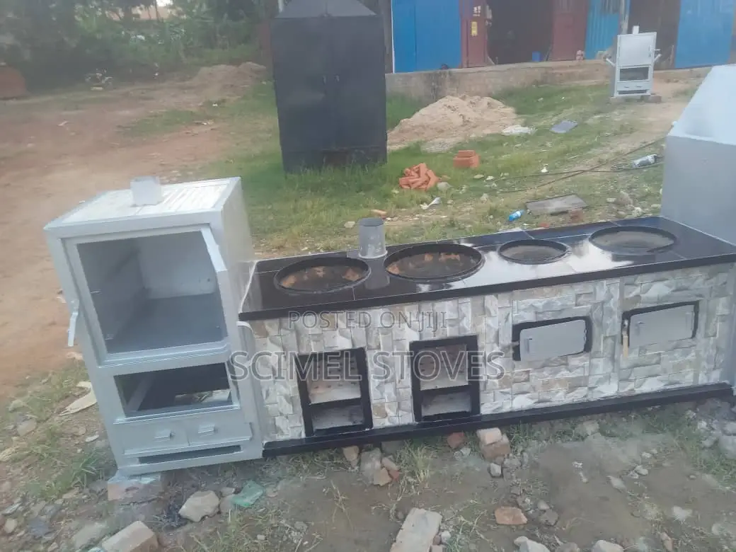 Double Firewood and Charcoal Burner With an Oven and BBQ