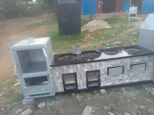 Double Firewood and Charcoal Burner With an Oven and BBQ