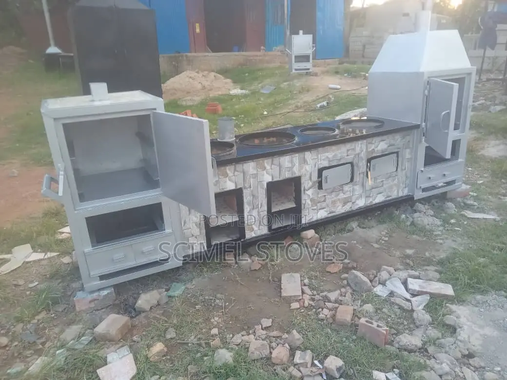 Double Firewood and Charcoal Burner With an Oven and BBQ