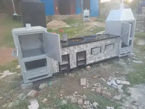 Double Firewood and Charcoal Burner With an Oven and BBQ