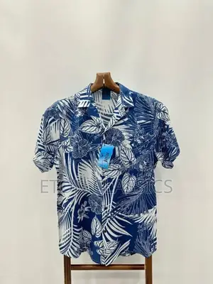Photo - Blue African Beach Wear Shirts Vintage Material