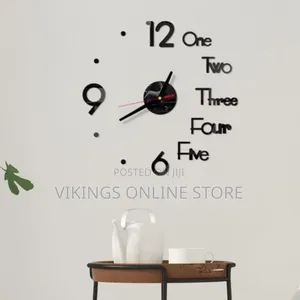 Stick on Wall Clock DIY Large Modern Design Decal 3D