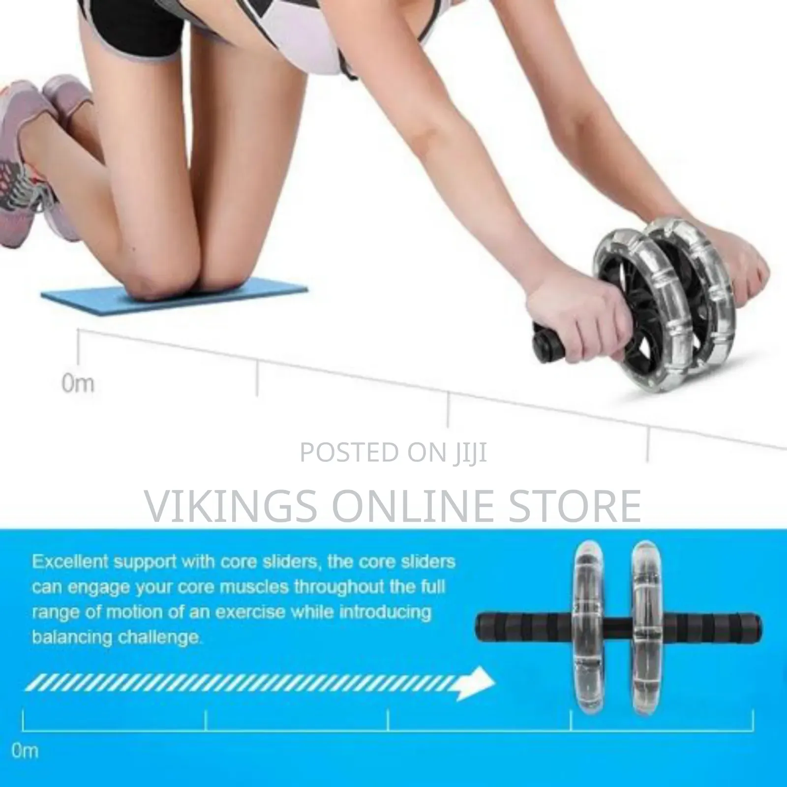 2 in 1 Exercise Set of Ab Roller Trimmer and a Mini Mat