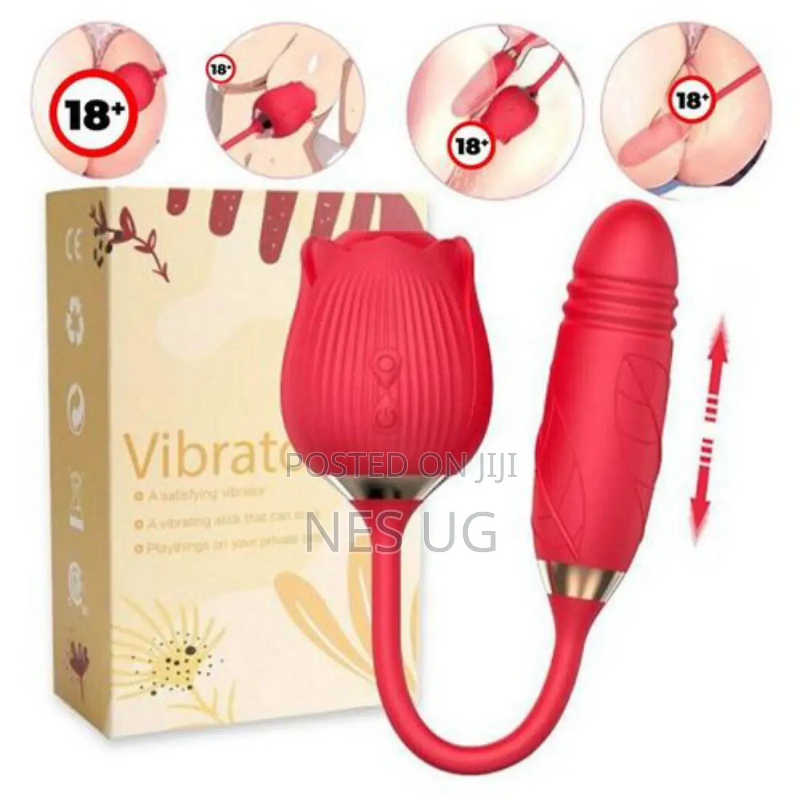 3in1 Automatic Telescopic Rose Sucker Sex Toy