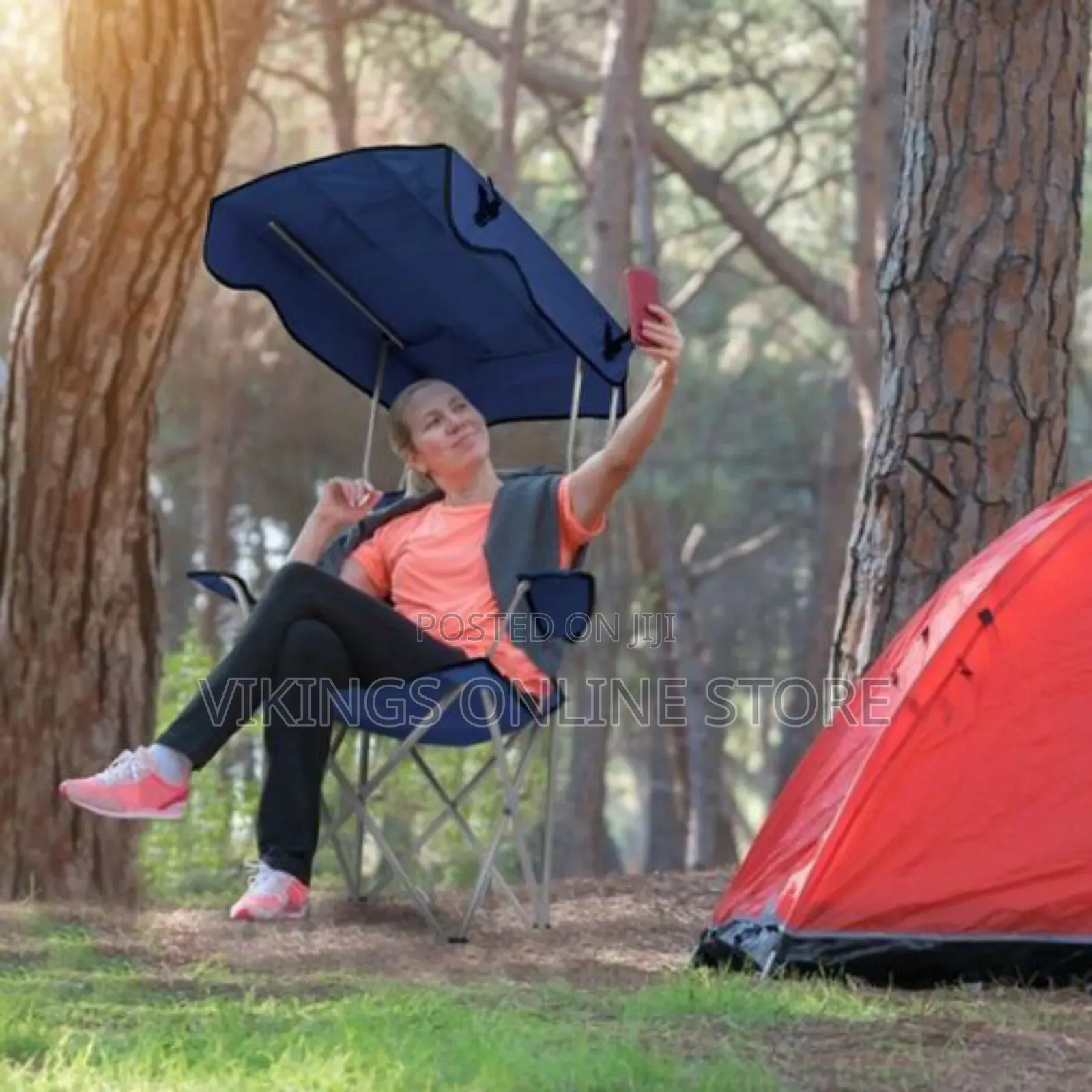 Beach Chair With Umbrella Folding Camping Recliner