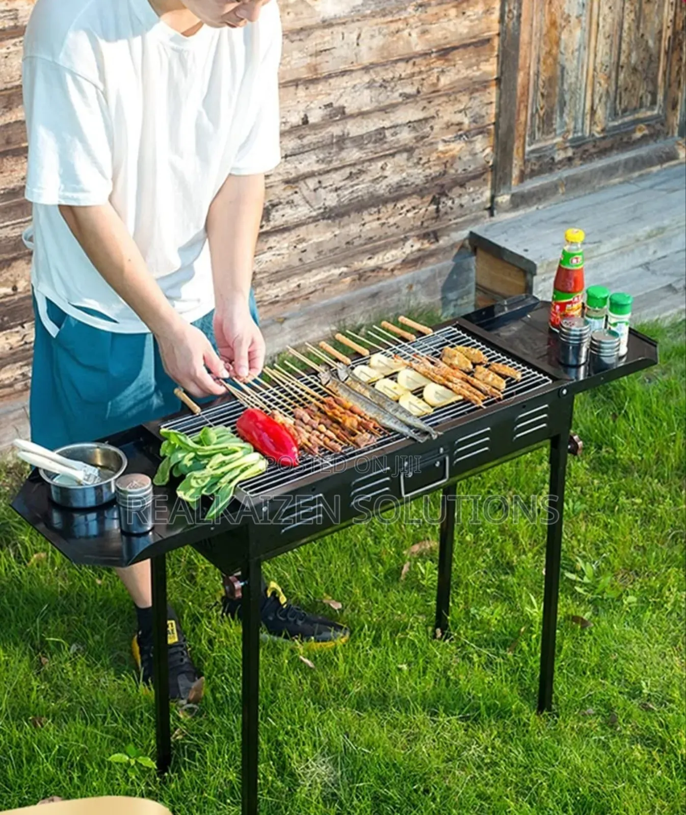 BBQ Foldable and Detachable Charcoal Iron Barbecue Grill