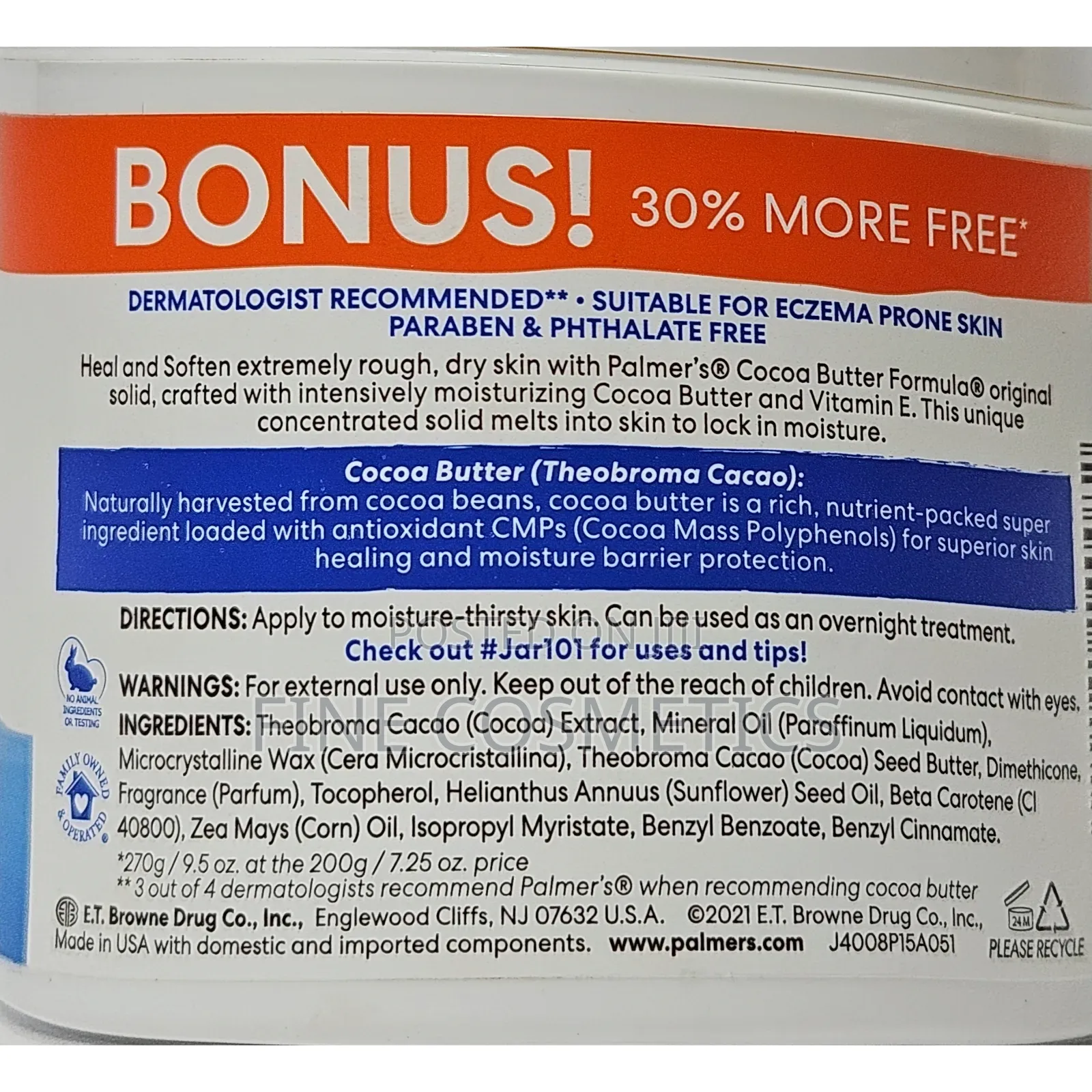ORIGINAL Palmer's Cocoa Butter Cream Dry Skin Relief. 270g