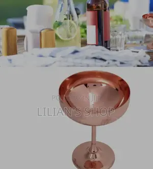 Metal Champagne Wine Coblet for Bar Cup Copper Plating