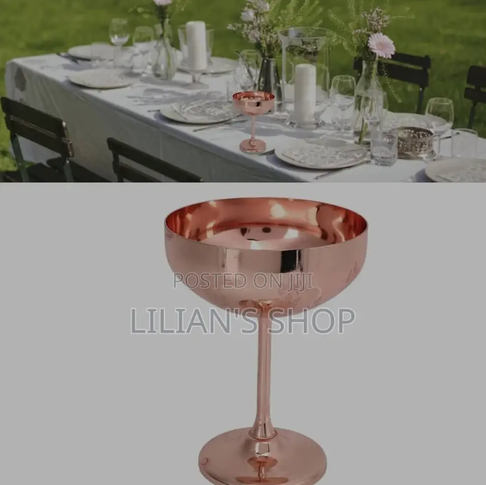 Metal Champagne Wine Coblet for Bar Cup Copper Plating