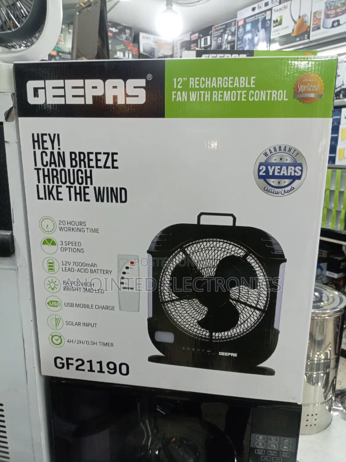 Geepars Rechargeable, Soler Table Fans