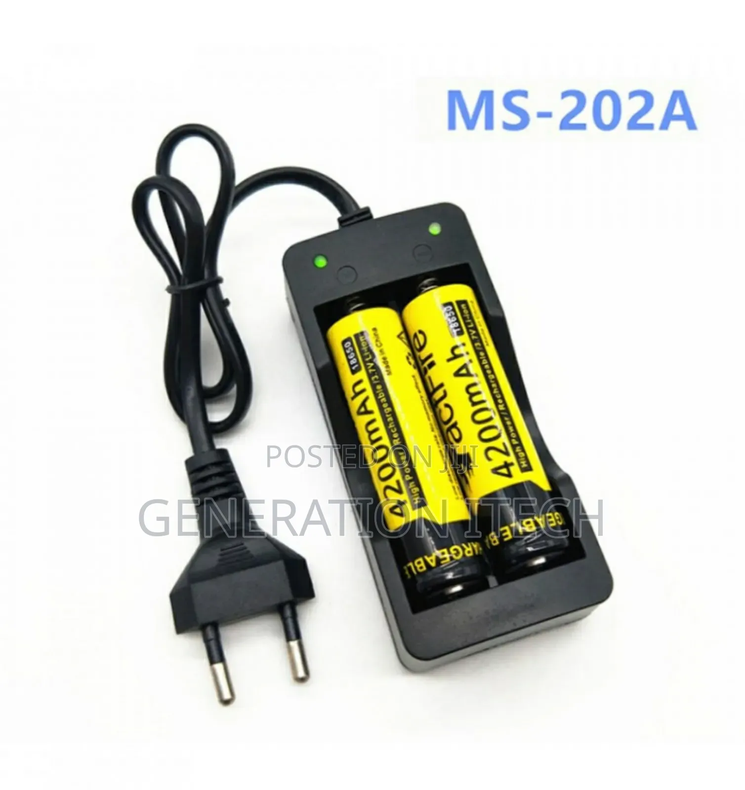 Battery Charger for 3.7v Batteries (18650) MS-202- Charges 2