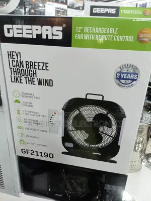 Geepars Rechargeable Table Fan