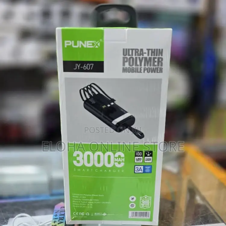 Punex 3000mah Multi-Pin Cable Power Bank