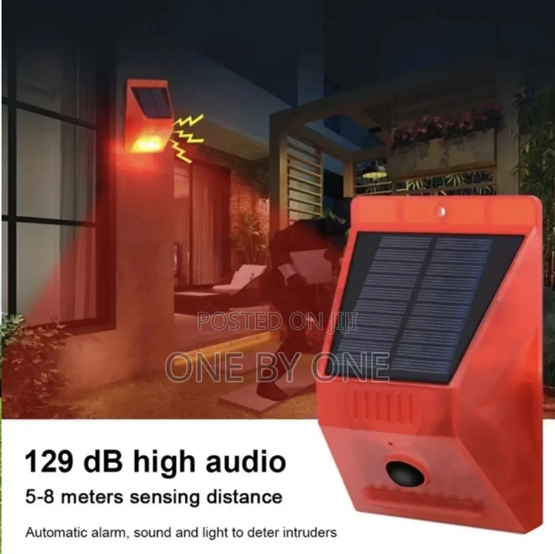 Solar Sound Alert Flash Warning Light Alarm Motion Sensor
