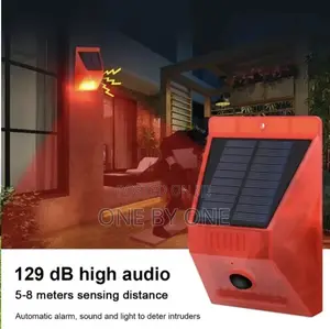Solar Sound Alert Flash Warning Light Alarm Motion Sensor