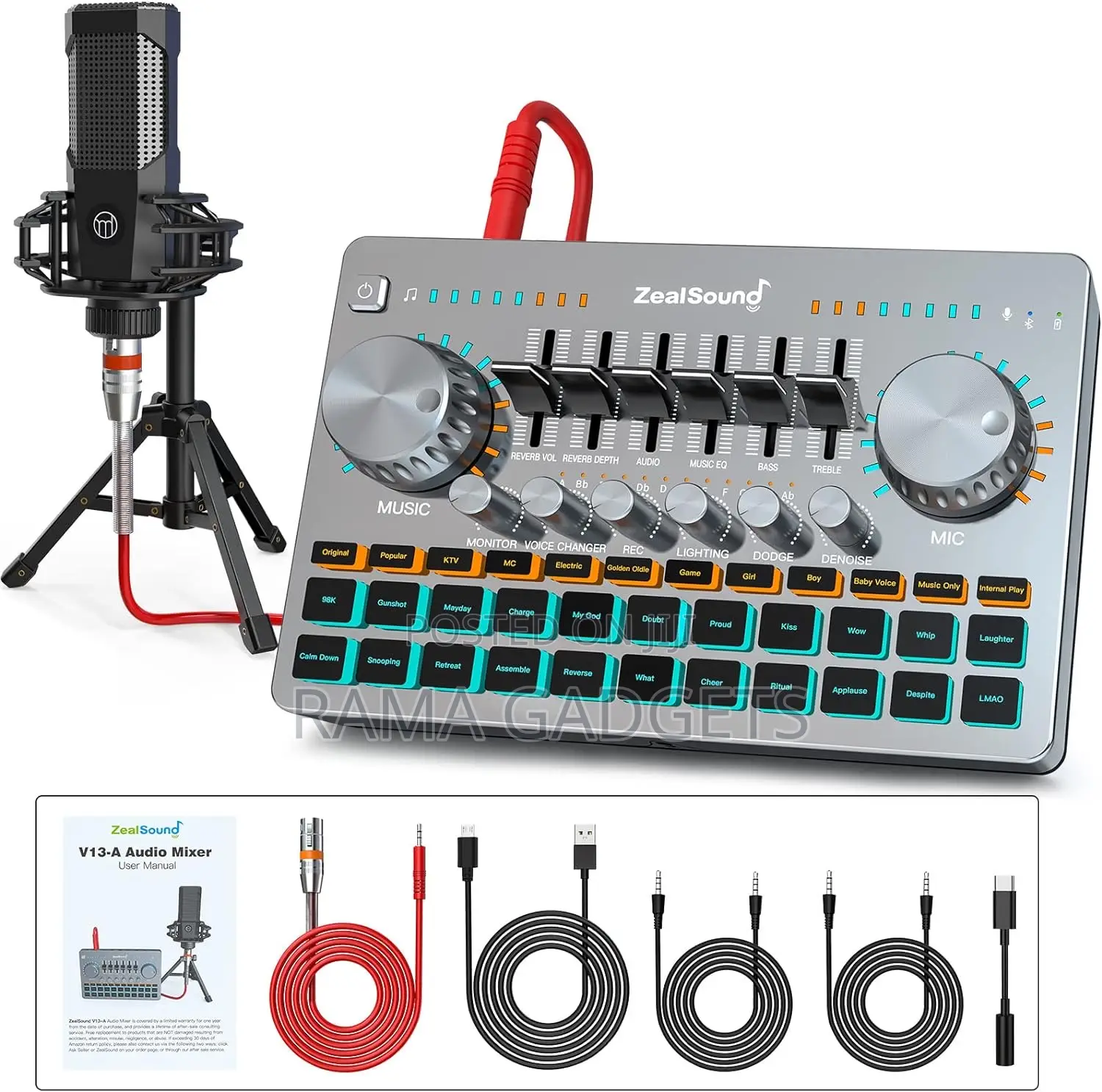Zealsound Podcast Equipment Bundle,Audio Interface-All