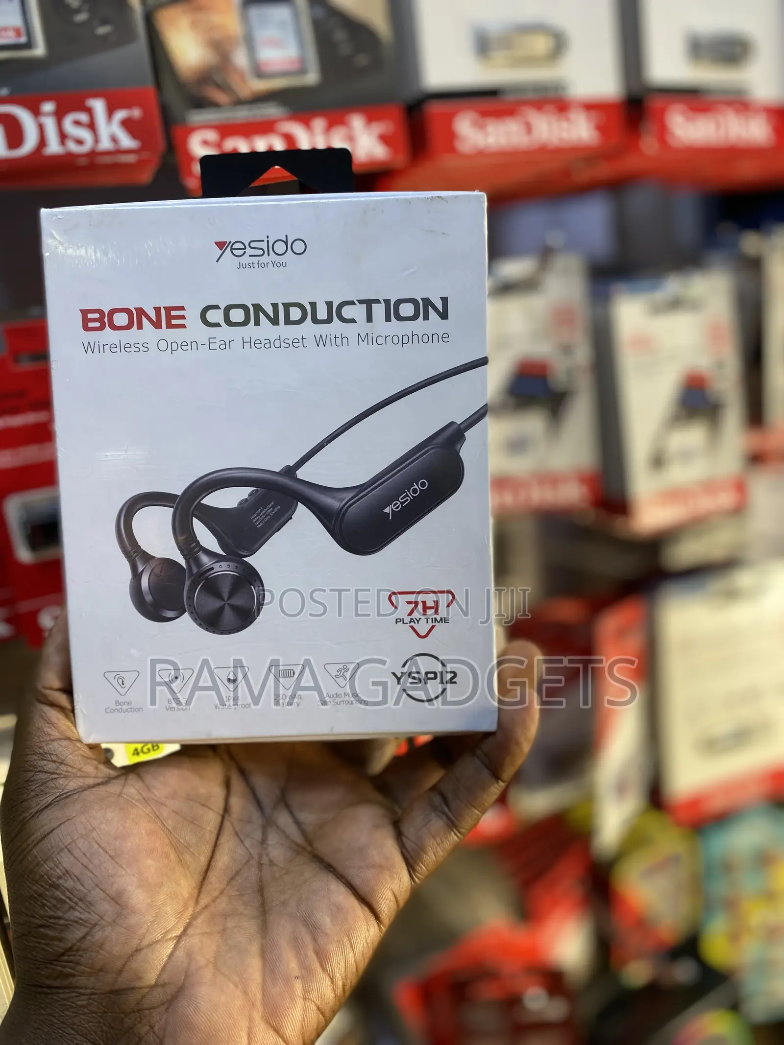 Neckband Earphon, Bone Conduction, Bluetooth Wireless,