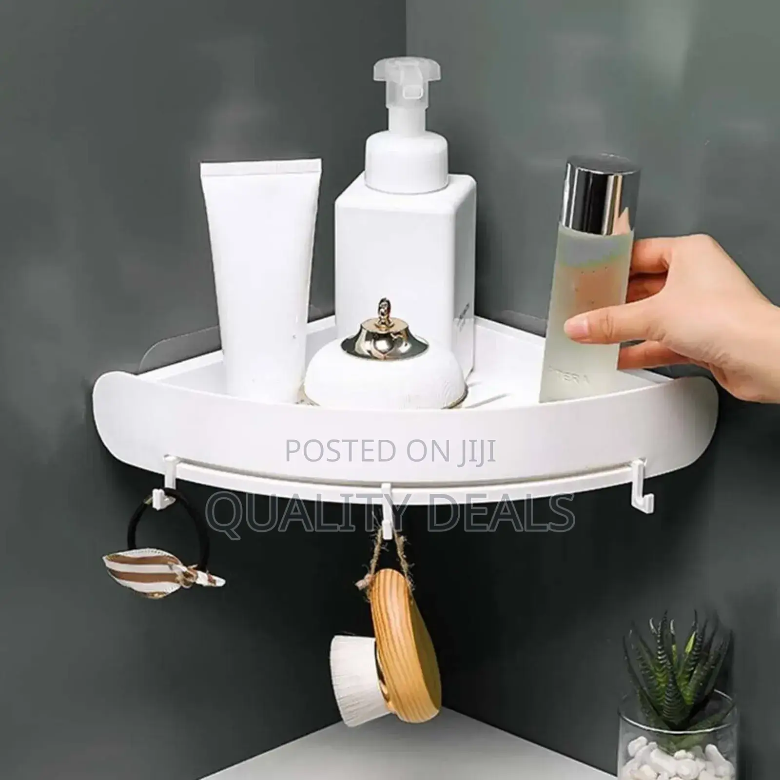 Plastic Wall Mounted Bathroom Corner Shelf