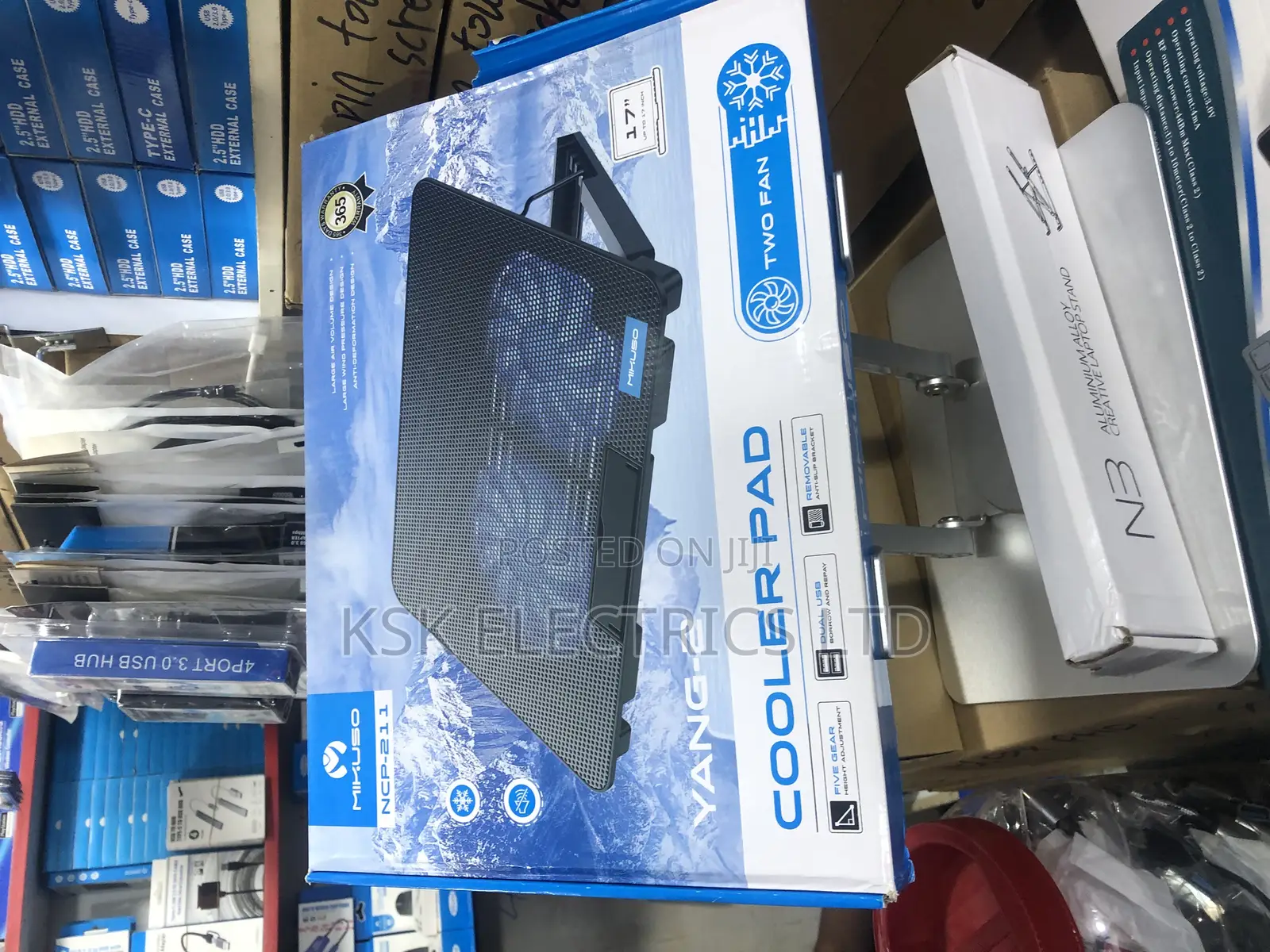 Laptop Cooler Pad Stand Fan 12-17 Inch Adjustable
