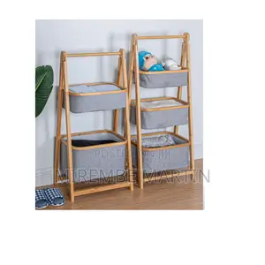 Bamboo Decorative Clothes Storage Shelves.