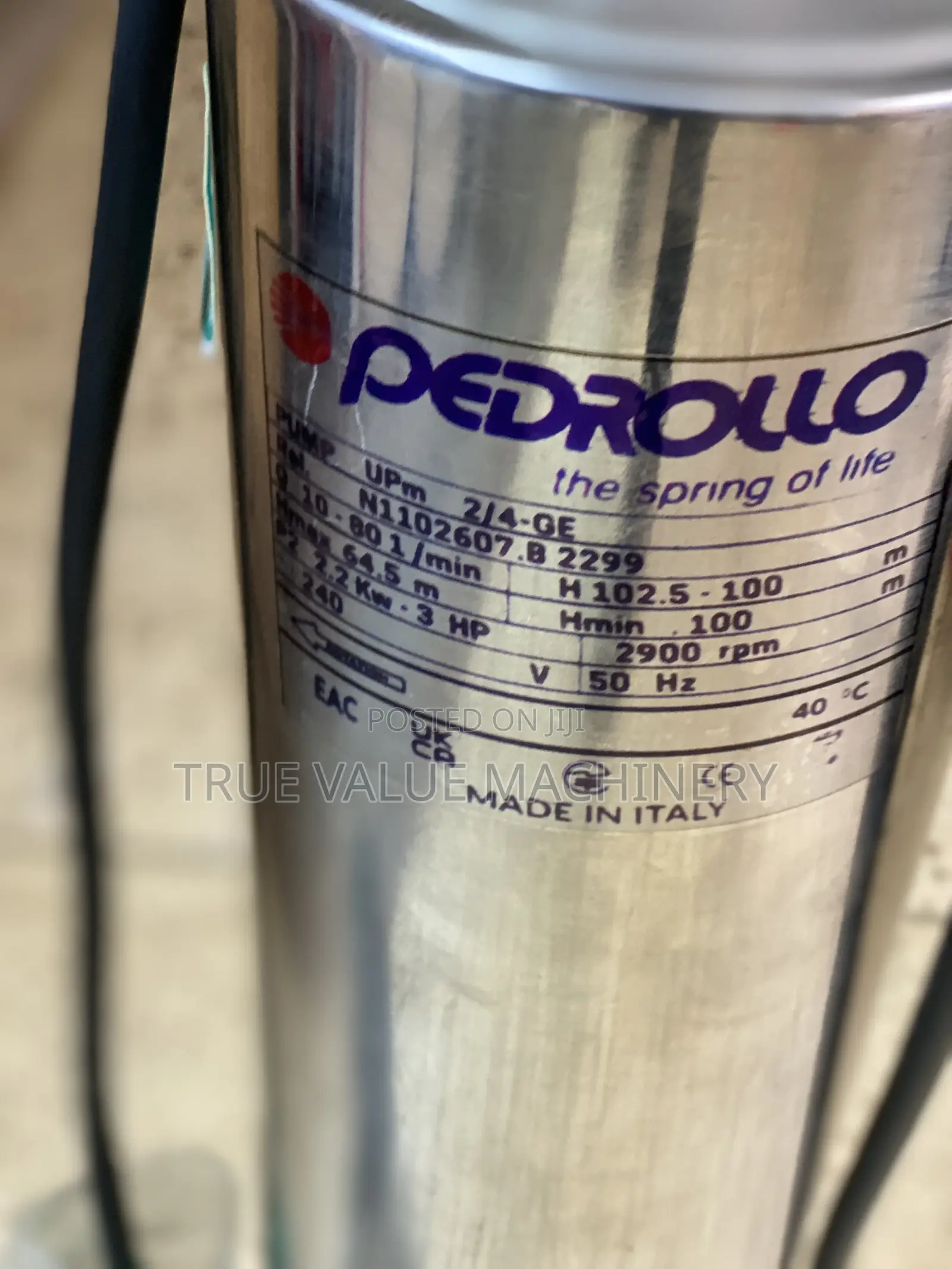 Pedrollo Water Pump 100 M 3 Hp