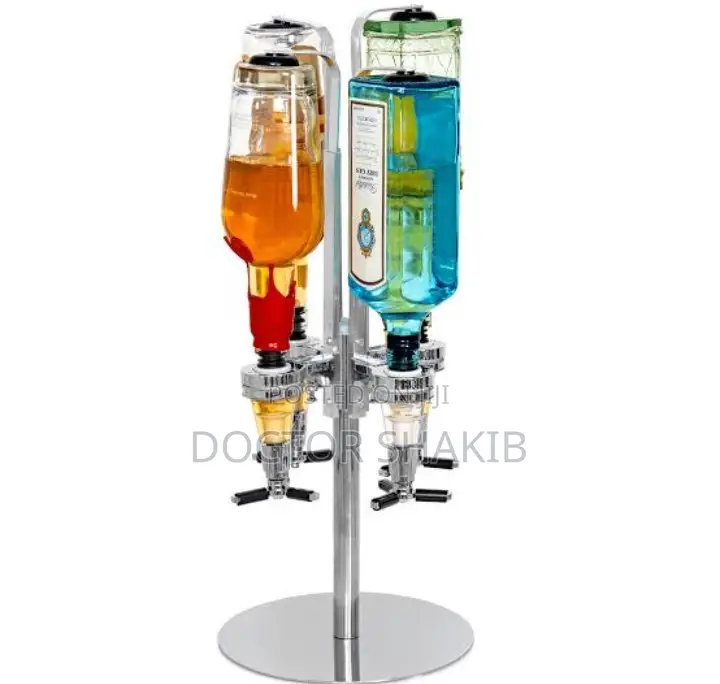 New Custom Rotatable 4 Bottle Liquor Dispenser