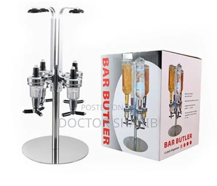 New Custom Rotatable 4 Bottle Liquor Dispenser