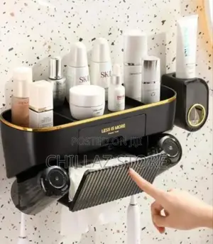 Mounted Toothbrush Holder With Tissues Dispenser