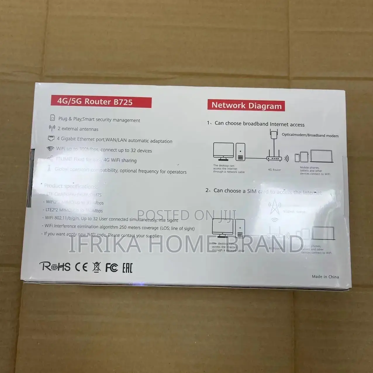 4G CPE Wifi Router 300mbps With 4 LAN Ports SIM Card Slot