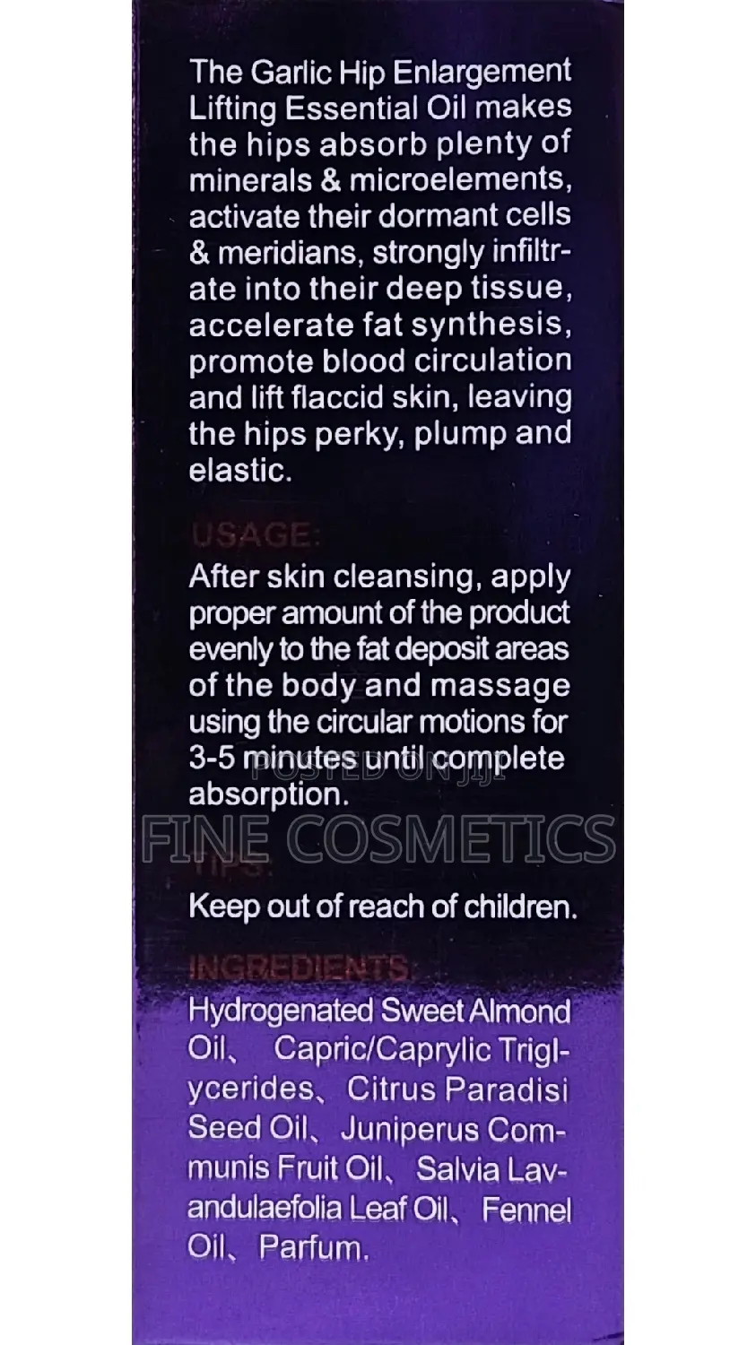 Garlic Hip Butt Enlargement Lifting Essential Oil Big Ass