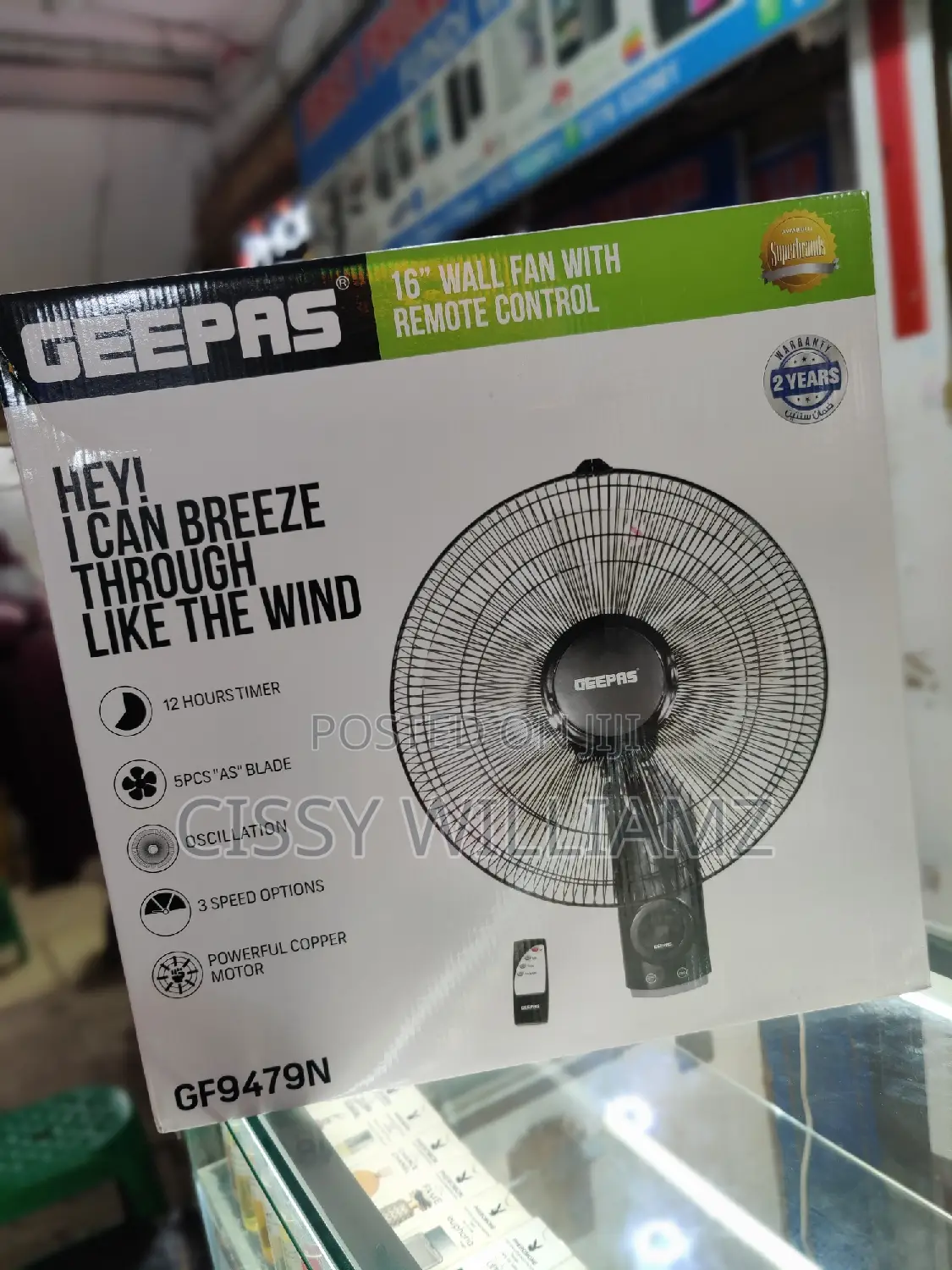 Wall Mounted Fan/3 Speed Wall Fan/16" Wall Fan With Remote