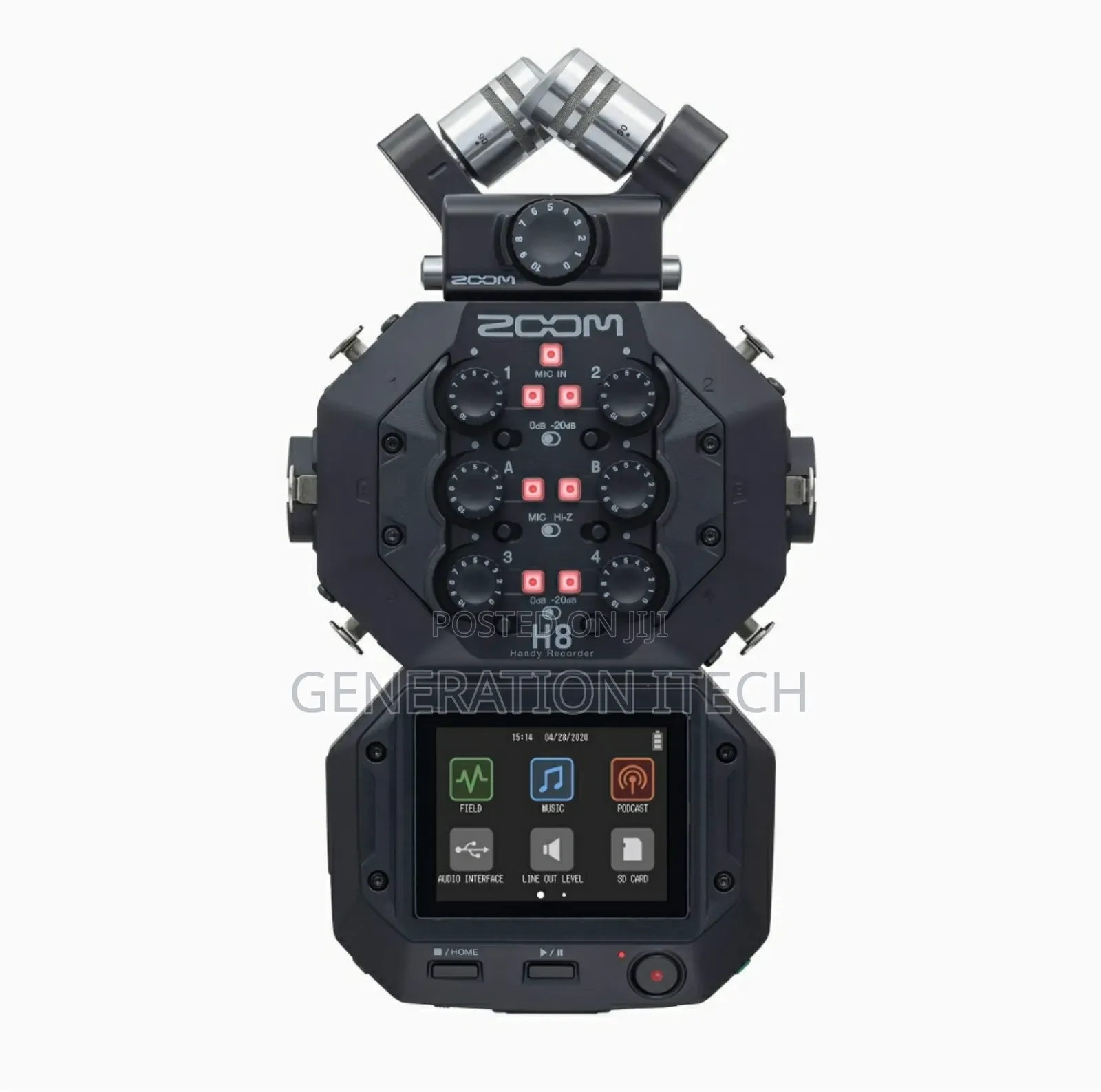 Zoom H8 12-Track Portable Recorderstereo Mics, 6 Inputs 