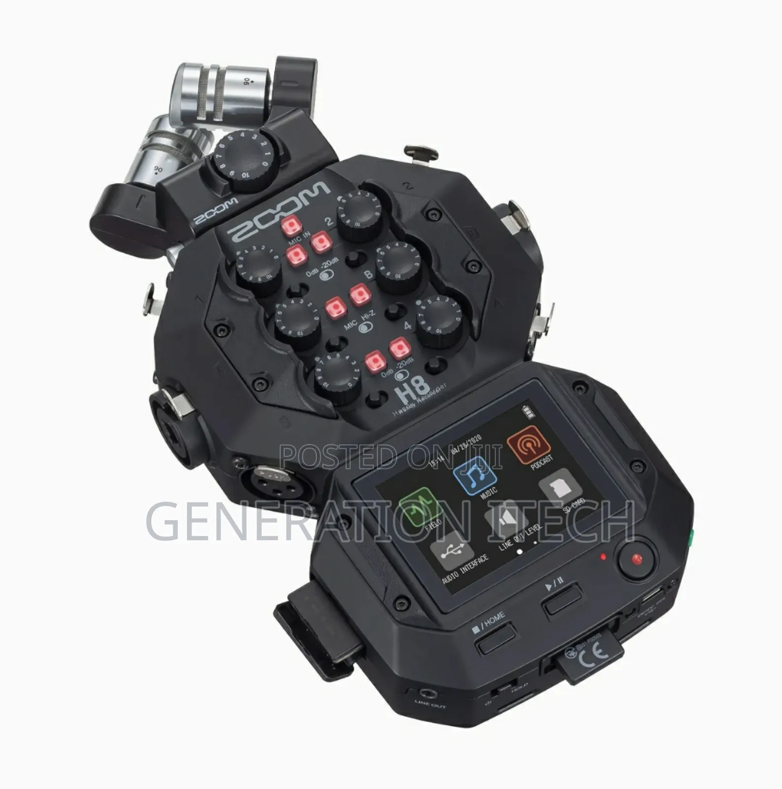 Zoom H8 12-Track Portable Recorderstereo Mics, 6 Inputs 