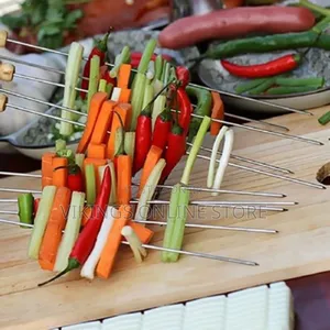 12 Pieces Outdoor Picnic BBQ Barbecue Skewers Roast Stick