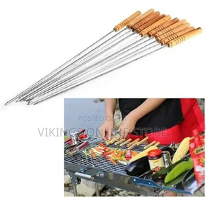 12 Pieces Outdoor Picnic BBQ Barbecue Skewers Roast Stick