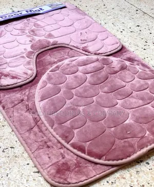 Pink Toilet Bath Mat 3 Pieces