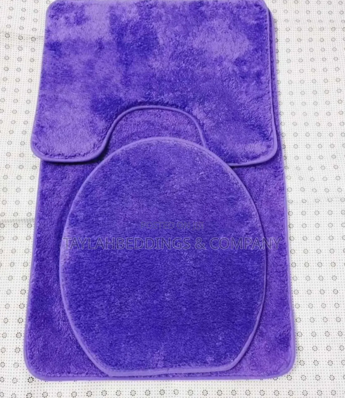 Purple Toilet Bath Mat 3 Pieces
