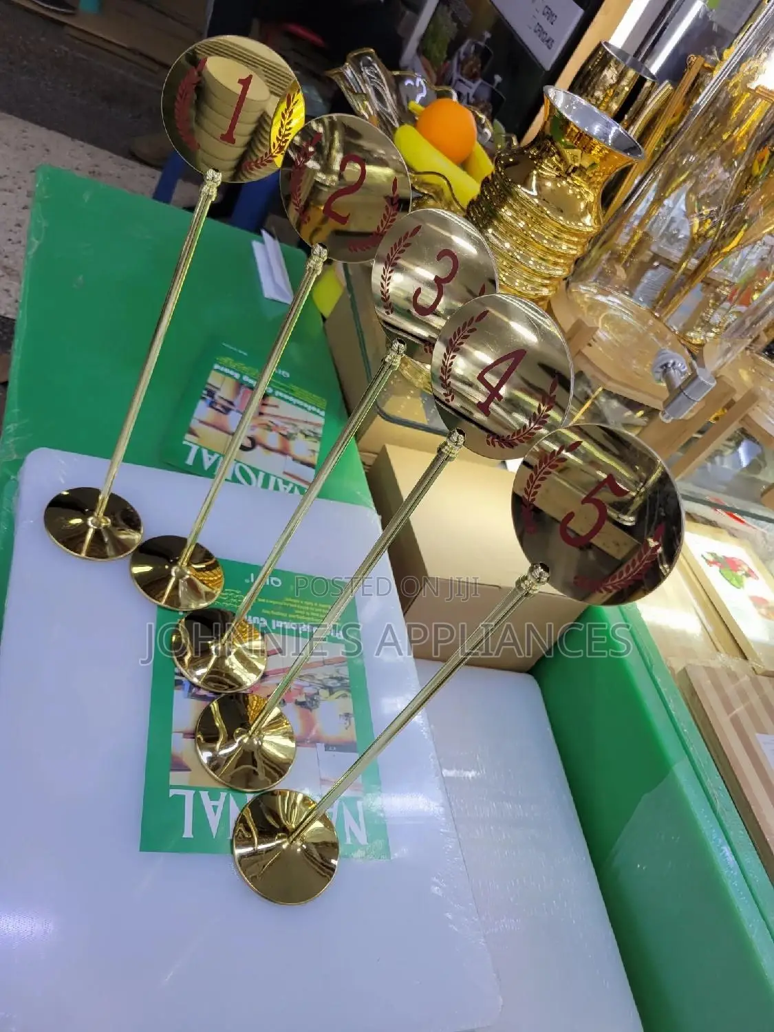 Multifunctional Gold Color Table Numbers Executive