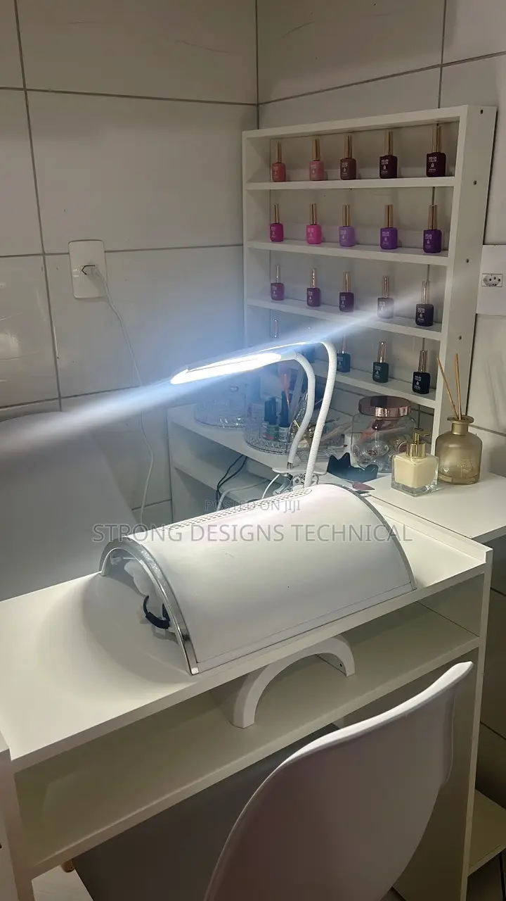 L Shaped Manicure Table AND Nail Polish Display Set
