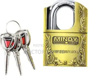 Durable Mindy Large Guarded Anti-theft Padlock Golden
