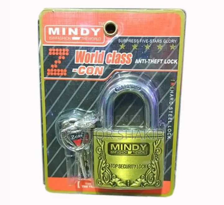Durable Mindy Large Guarded Anti-theft Padlock Golden