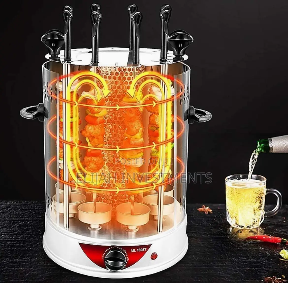 Barbecue Grill Automatically Rotating Barbecue Smoke-Free