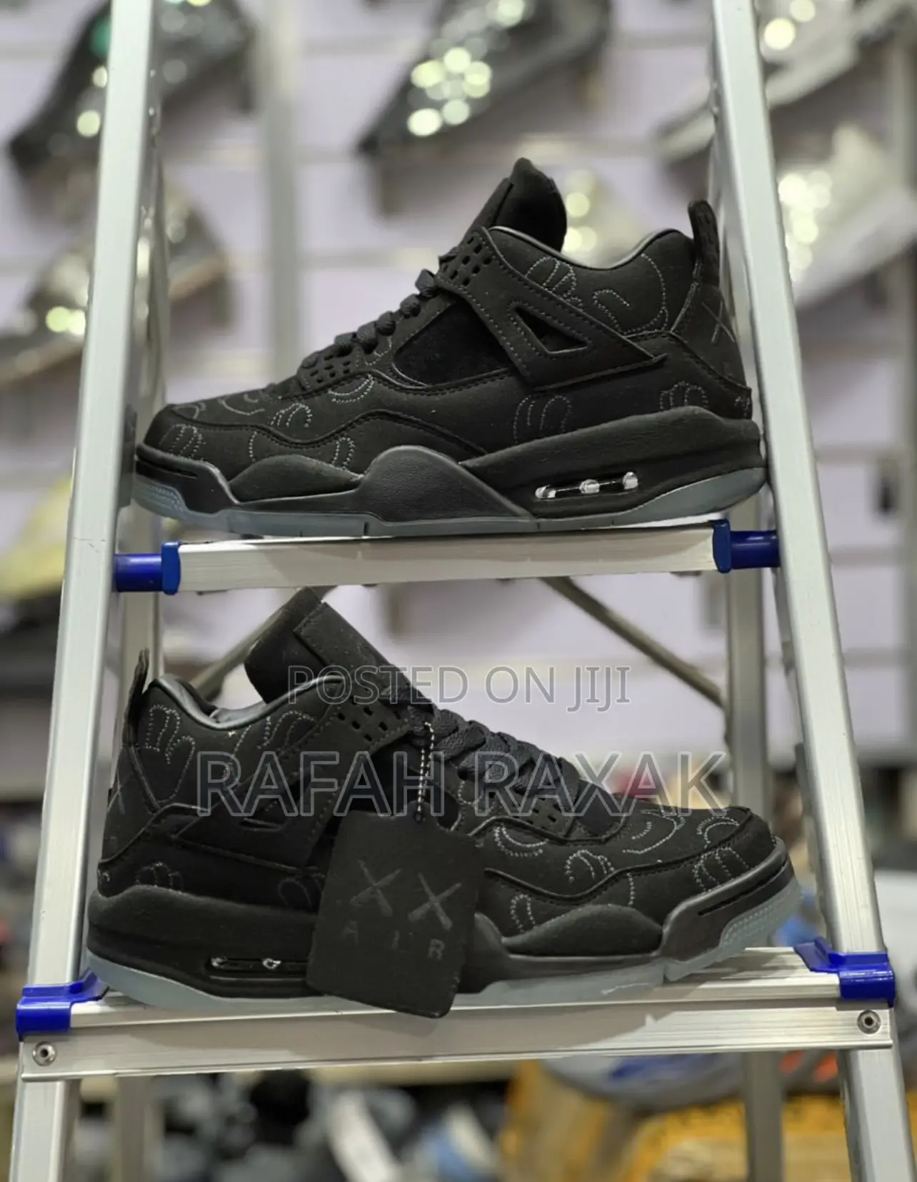 Original Black Air Jordan 4 X KAWS Sneakers