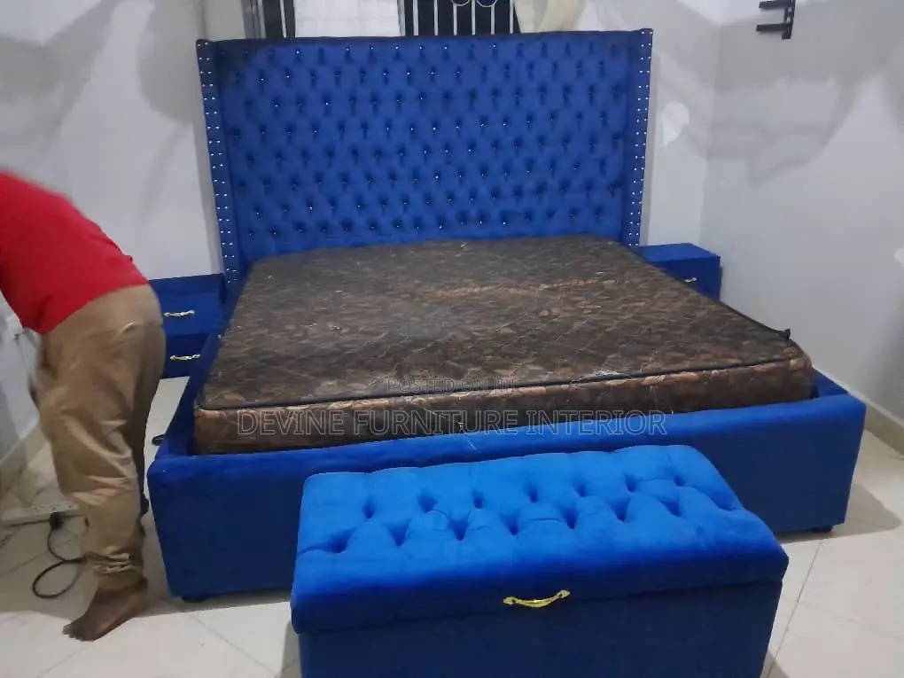 6x6 Bed in Blue Colour Full Set