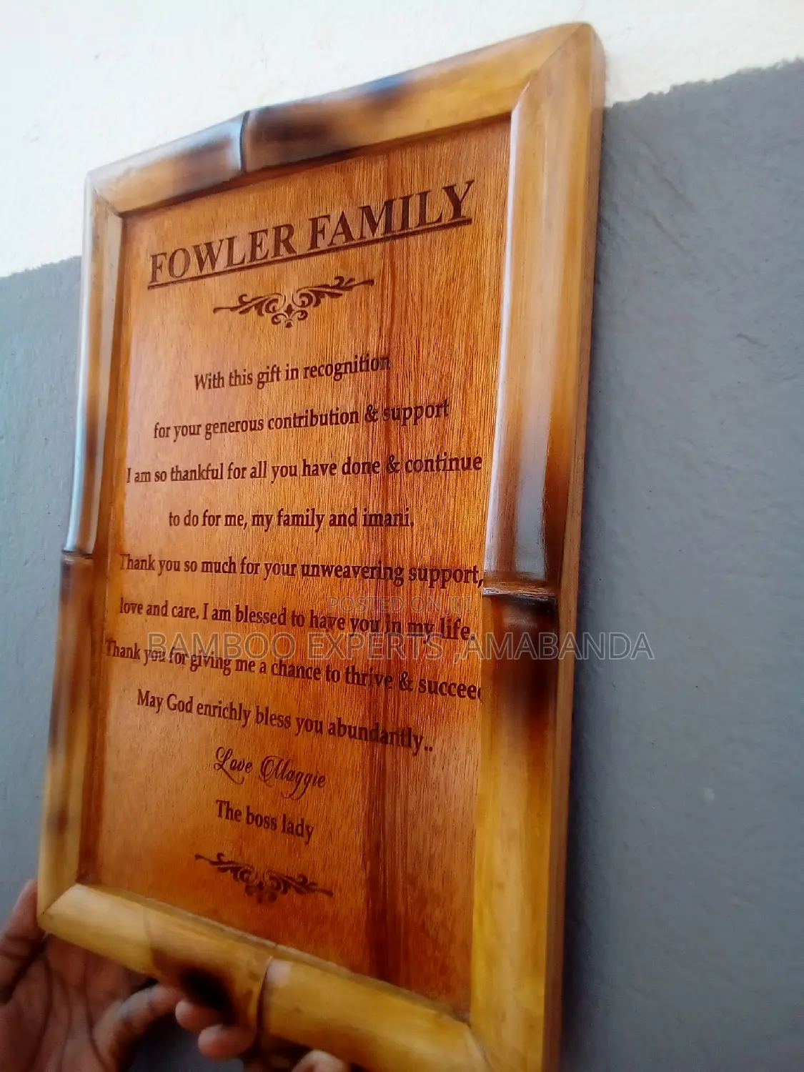 Bamboo Hard Wood Engraved Awards