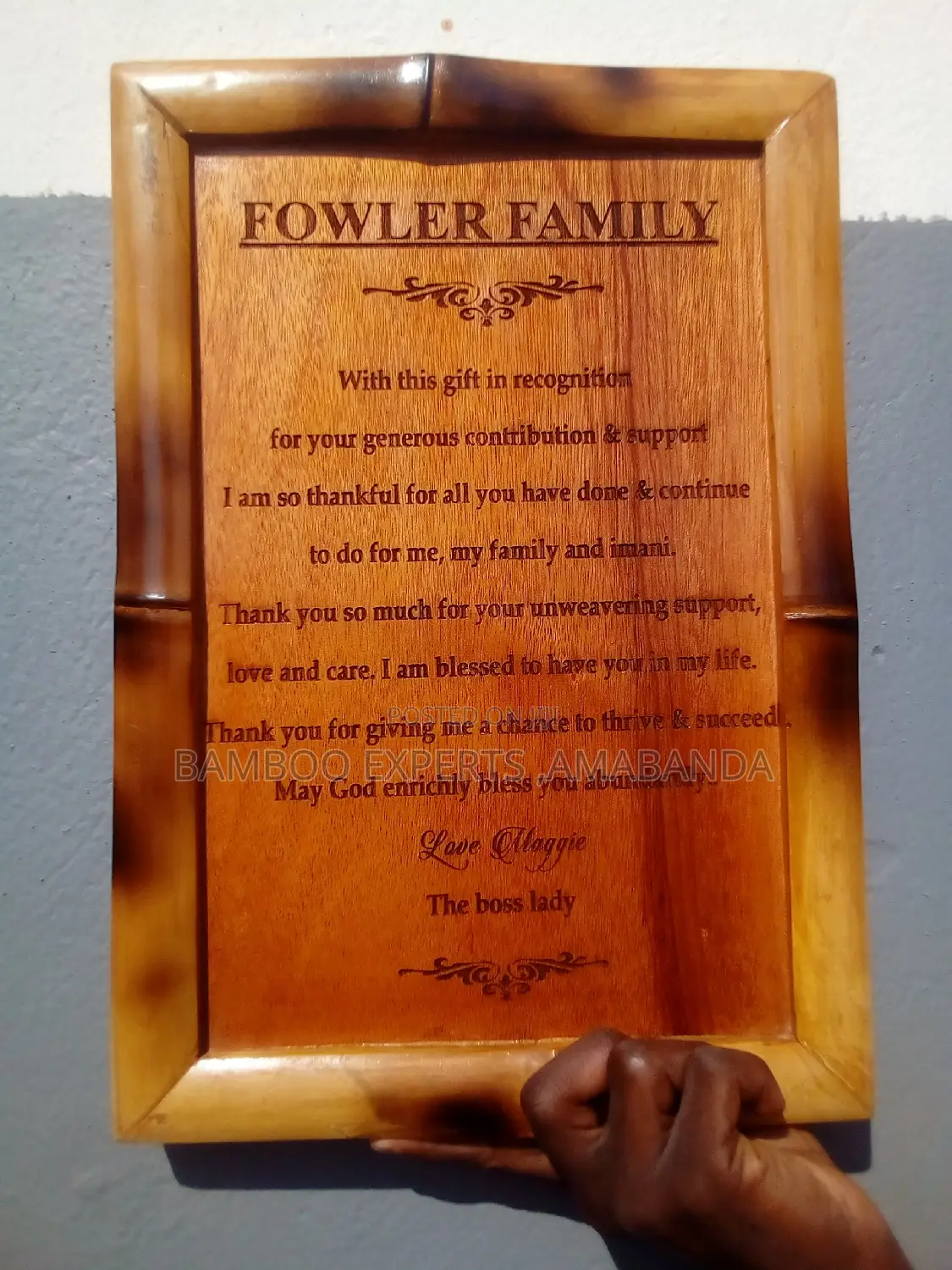 Bamboo Hard Wood Engraved Awards