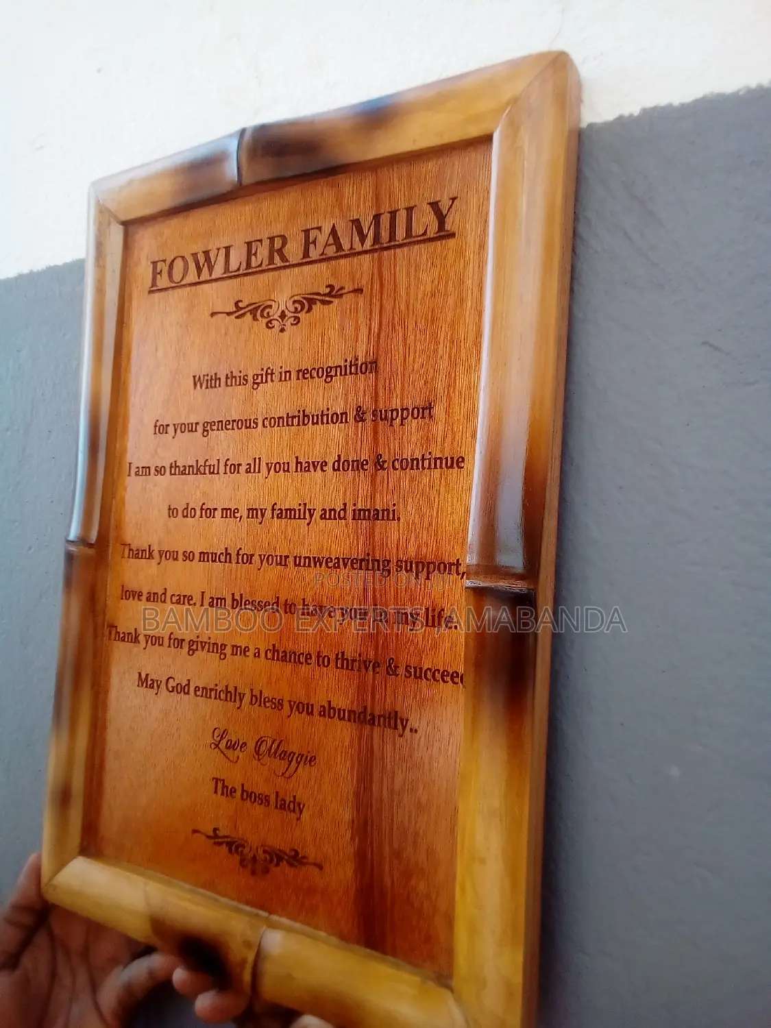 Bamboo Hard Wood Engraved Awards