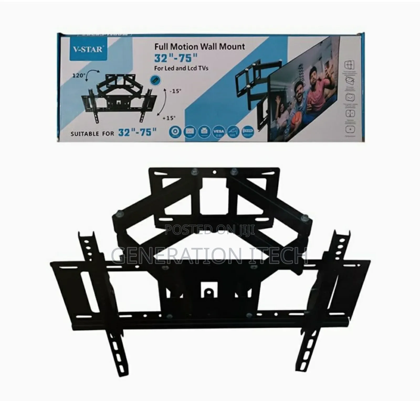V-Star Full Motion TV Wall Mount 32"-75" Inch .TV Bracket