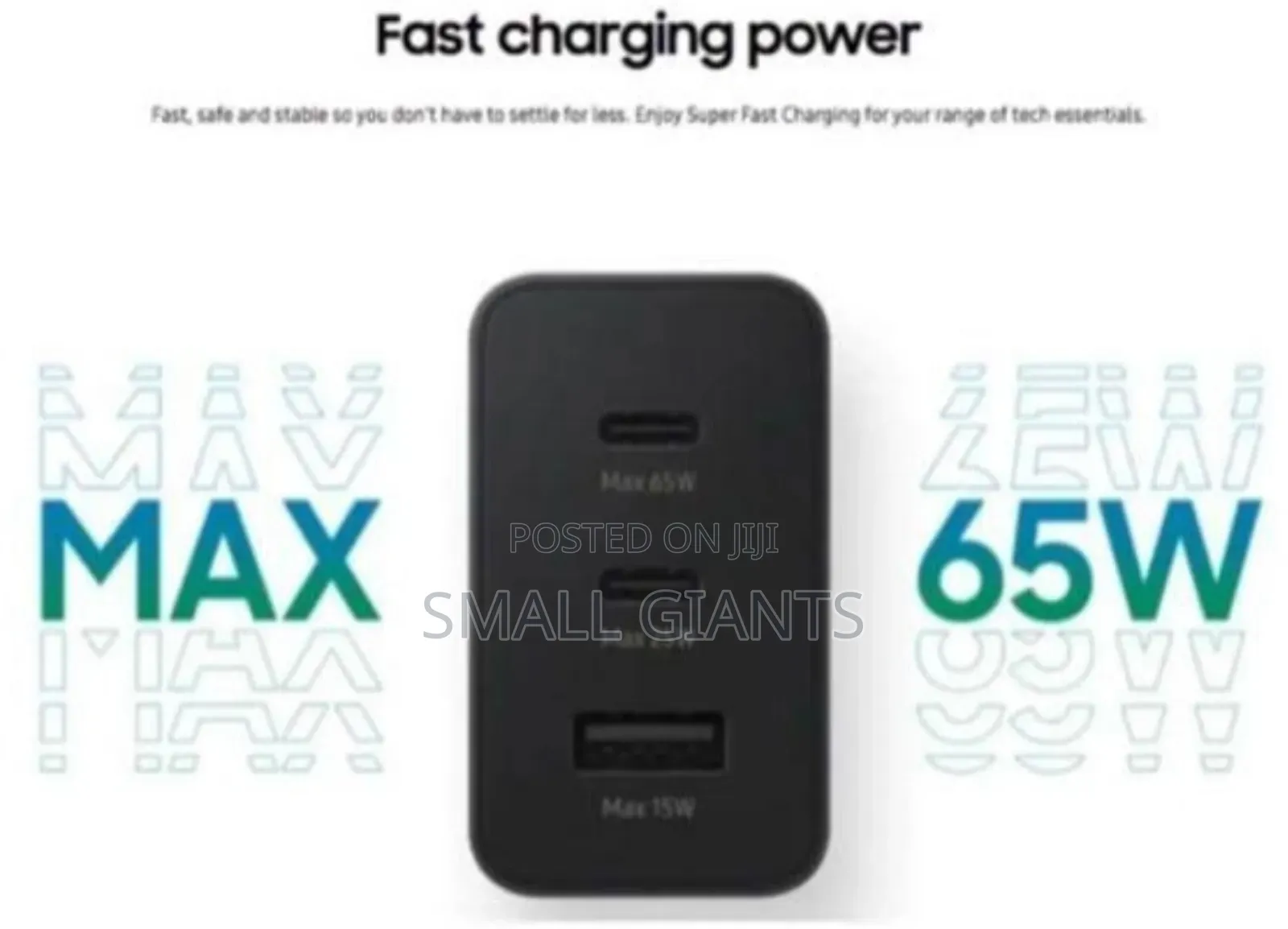 65W Samsung Type C to Type C Super Fast Charger